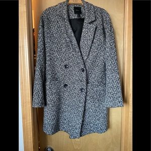 Black and white long coat